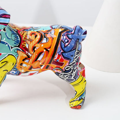 Graffiti Pug Resin Statue