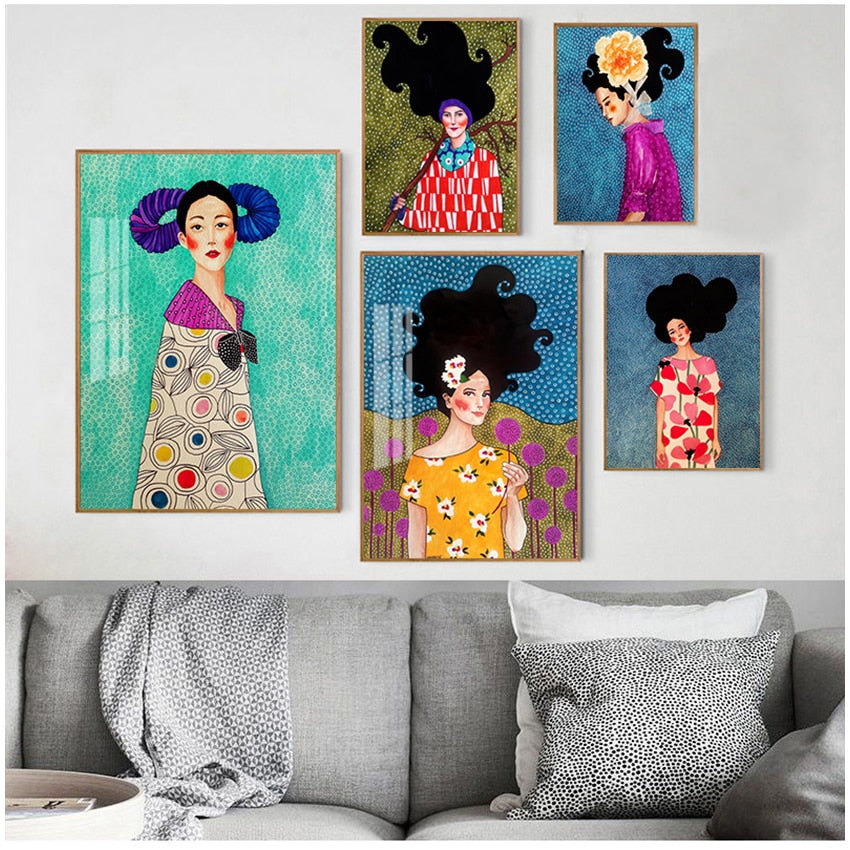 Big Hair Girl Canvas Art