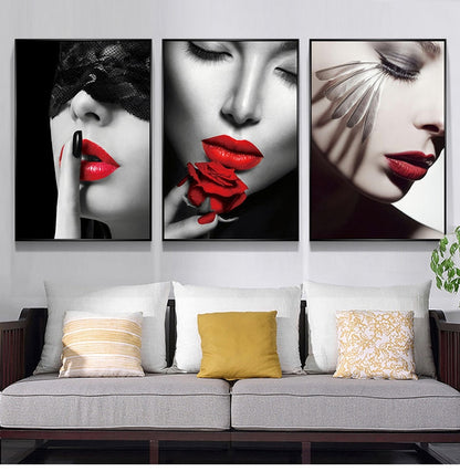 Sexy Red Lips Canvas Art