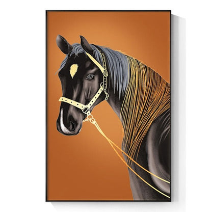 Modern Horse Orange Canvas Art