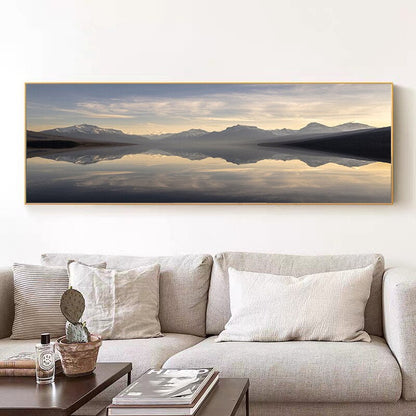 Water Reflection Mountain Scenery Canvas Art