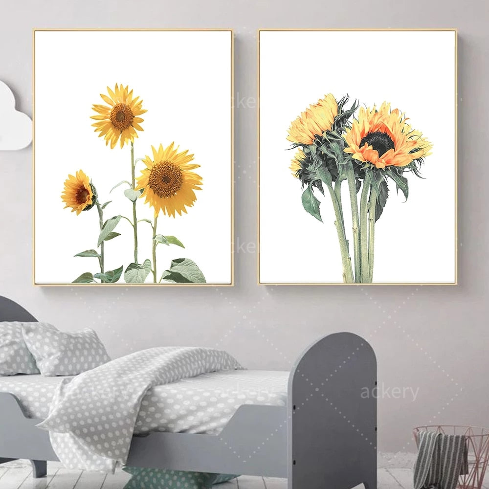 Simple Sunflower Canvas Art