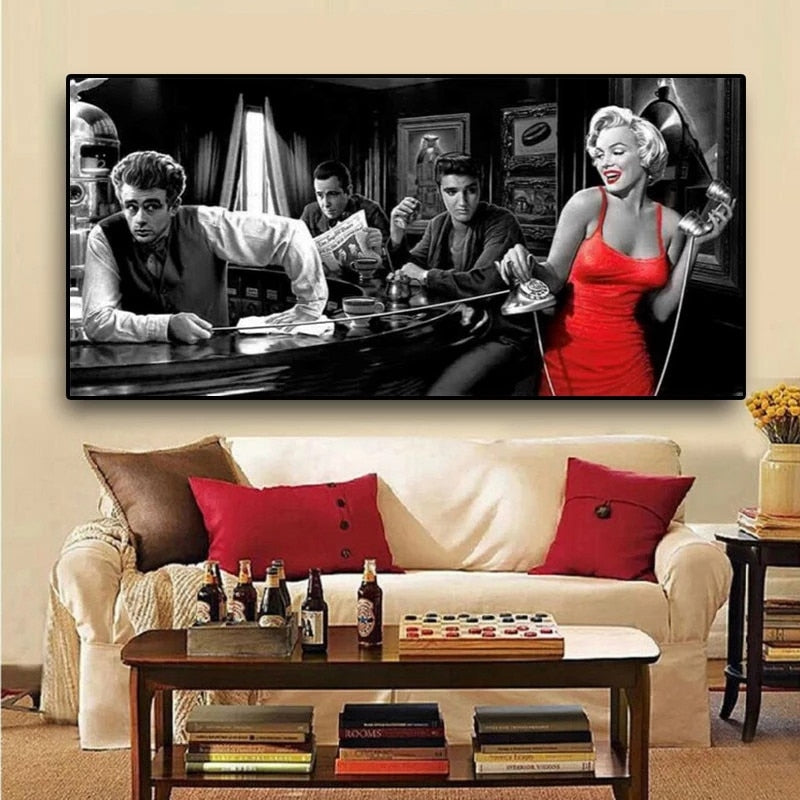 James Dean Marilyn Monroe Elvis Presley Canvas Art