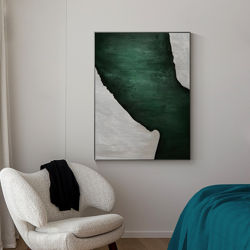 Abstract Green Erosion Canvas Art