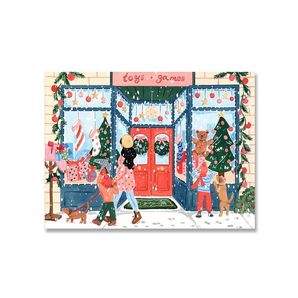 Christmas Snowman Canvas Art