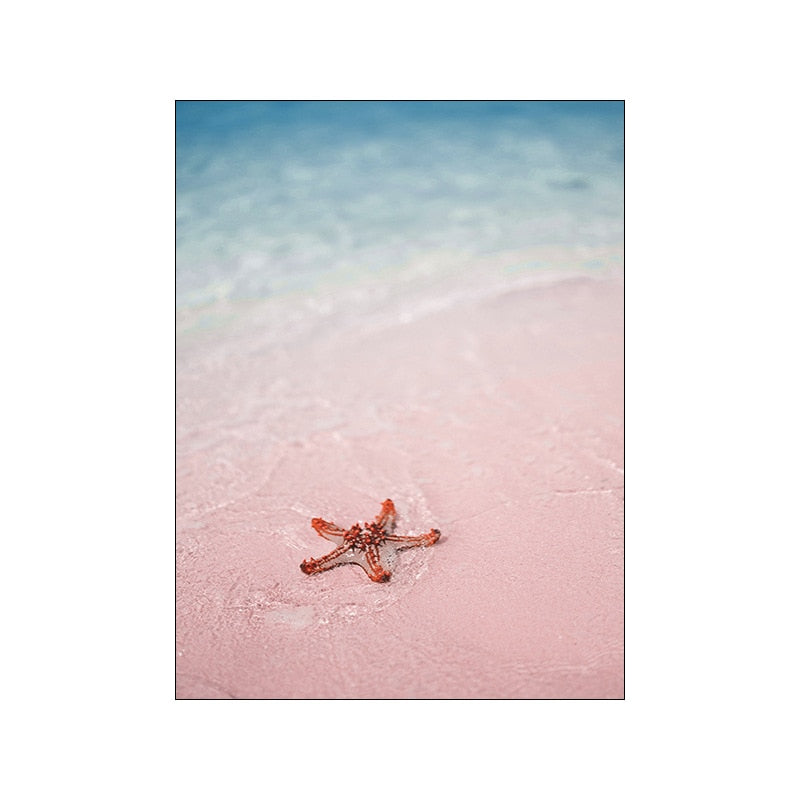 Tropical Pink Beach Canvas Art