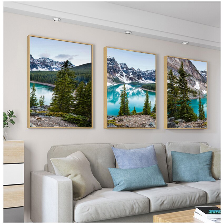 Lake Forest Mountain Canvas Art