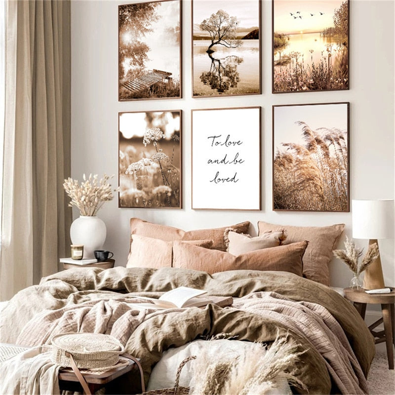 Autumn Sunlight Landscape Canvas Art