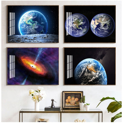 Meteorite Earth Galaxy Universe Wall Art Canvas