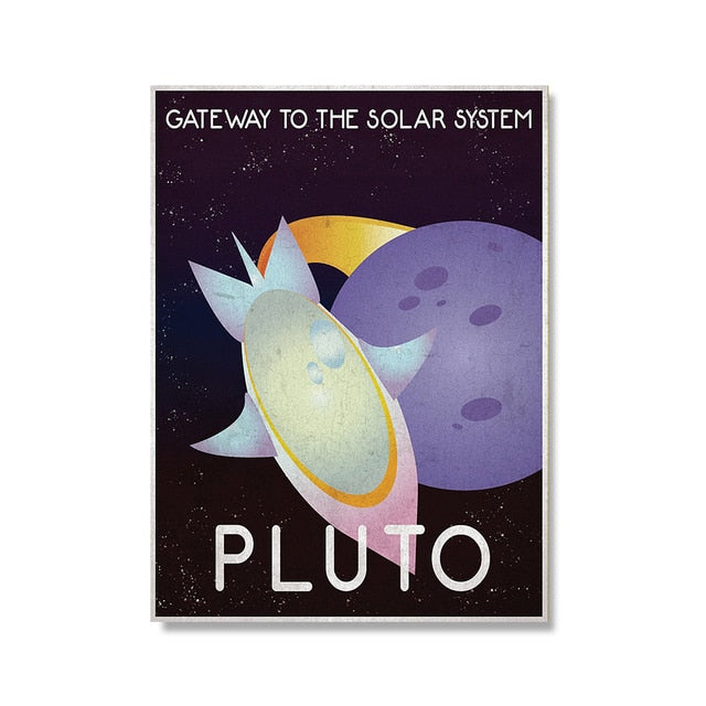 Cartoon Space Planet Canvas Art