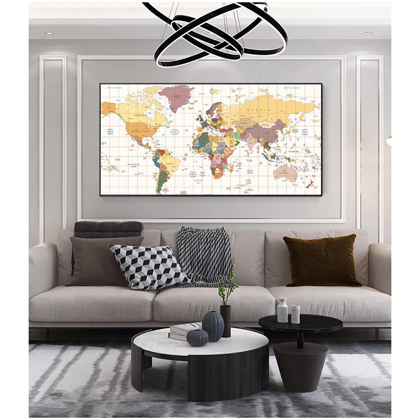 World Map Canvas Art