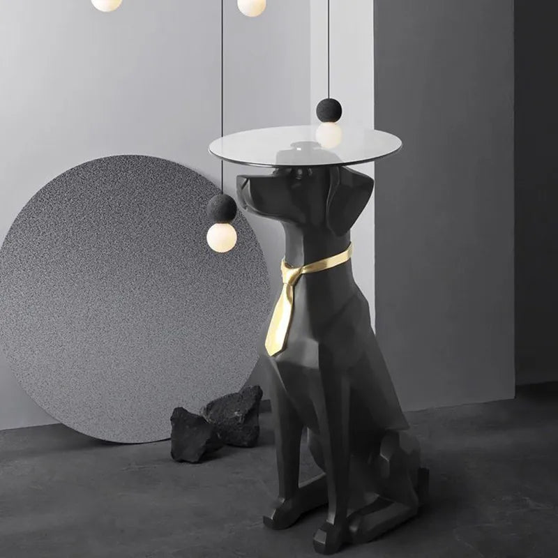 Dog with Tie Side Table Floor Landing Ornament