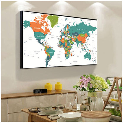 World Map Canvas Art