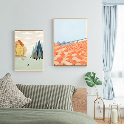 Nordic Abstract Landscape Canvas Art