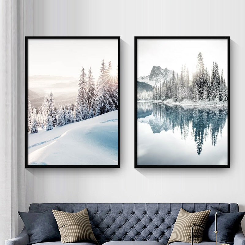 Mystical Siberia Winter Snow Forest Canvas Art