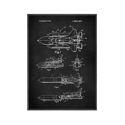 Space X Falcon 1 Patent Blueprint Canvas Art