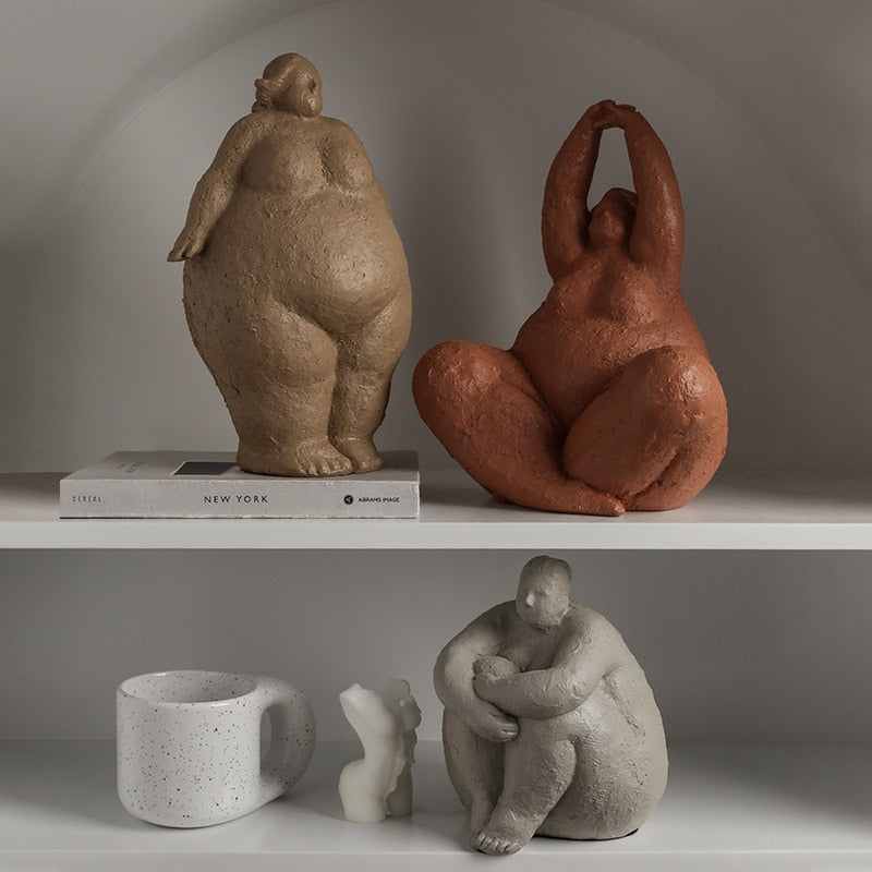 Abstract Fat Lady Figurines