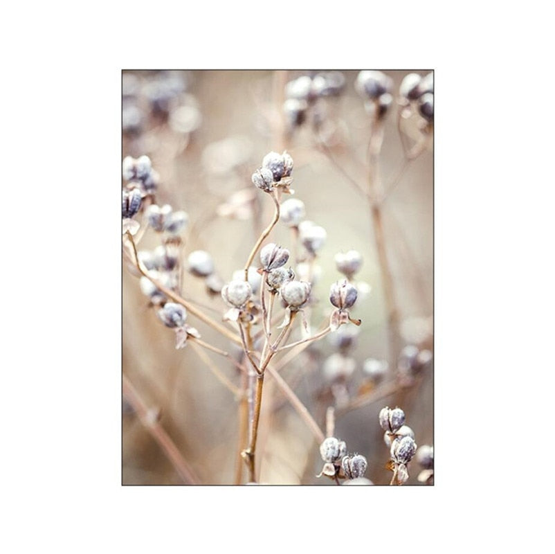 Brown Landscape Dandelion Elk Canvas Art