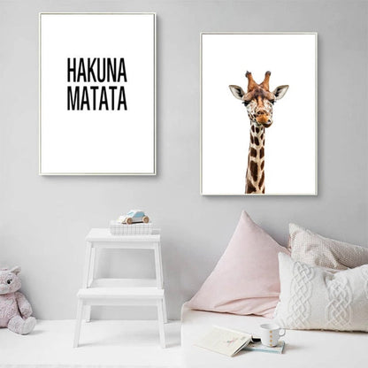 Cute Animal Hakuna Matata Canvas Art