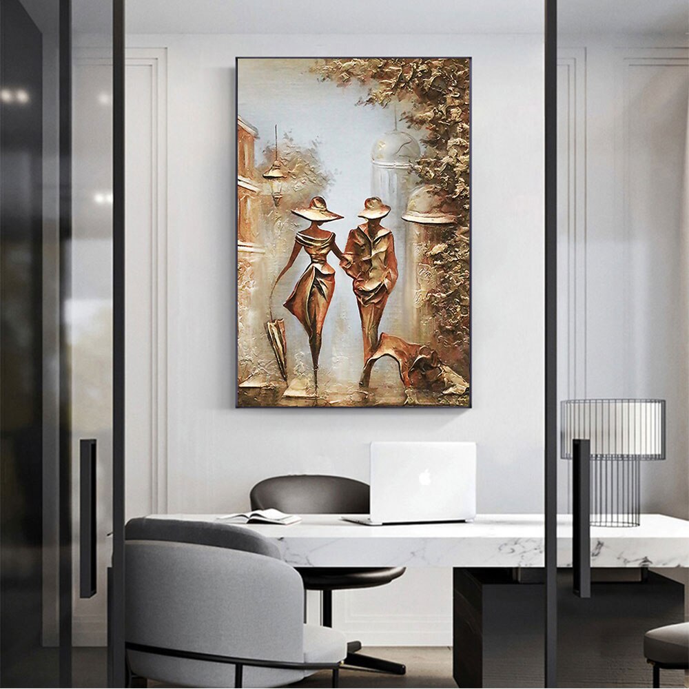 Golden Couple Canvas Art