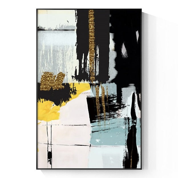 Abstract Gold Foil Canvas Art