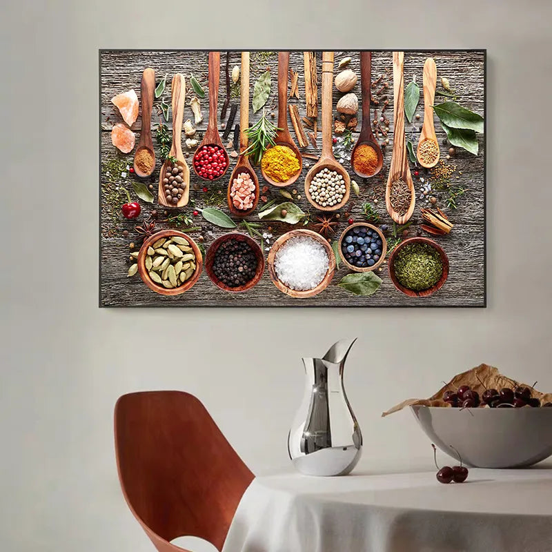 Spices Kitchen Wall Art Canvas