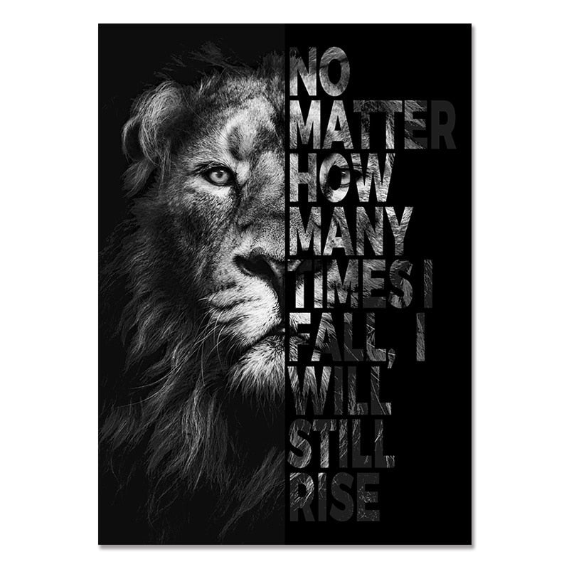 Lion Motivational Quotes Canvas Art