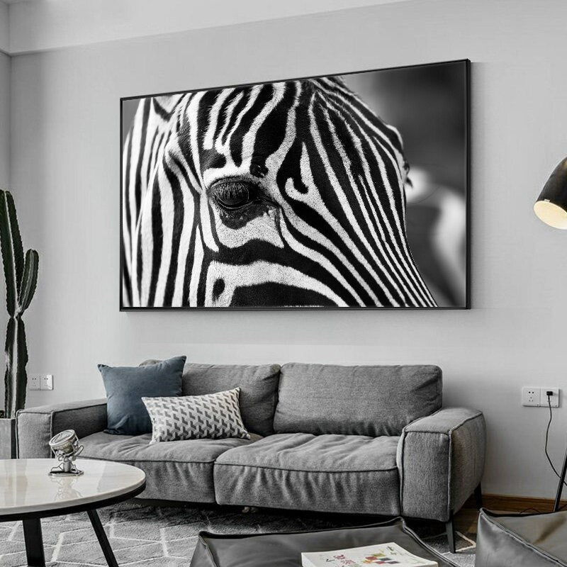 Zebra Head Wall Art Canvas