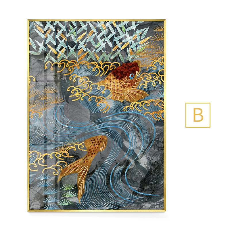 Luxurious Chinese Koi Fish Canvas Art