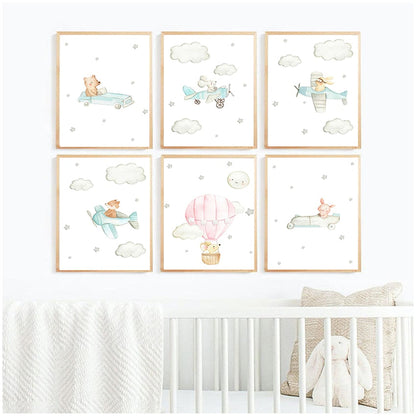 Baby Boy & Girl Nursery Canvas Art