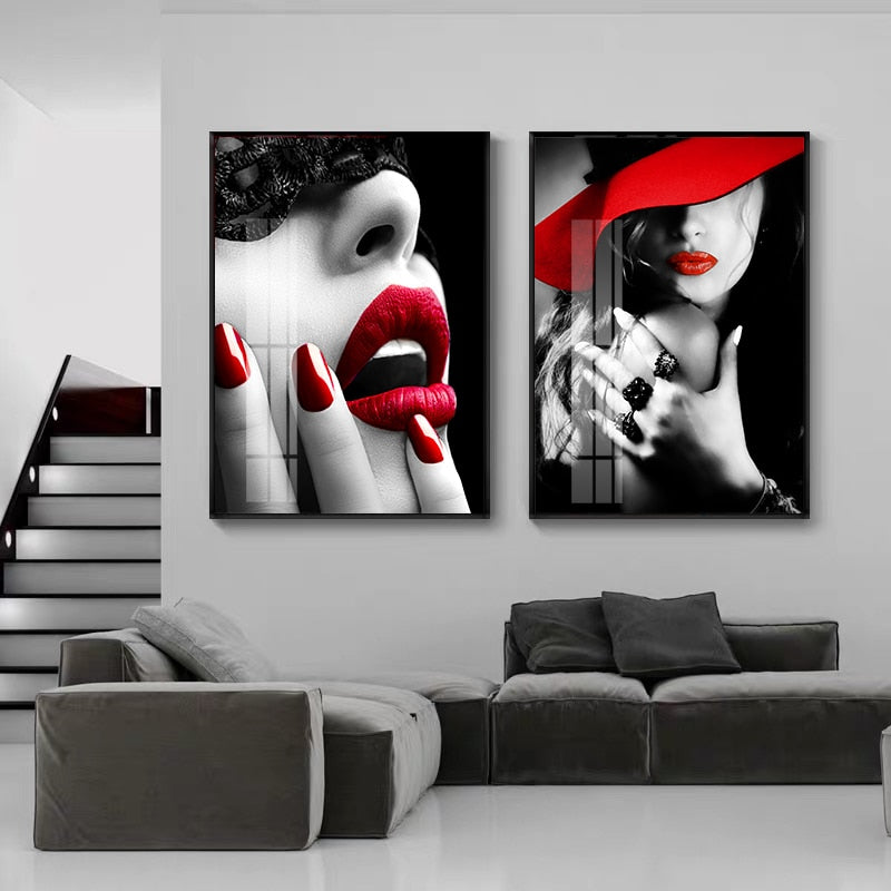 Sexy Red Lips Canvas Art