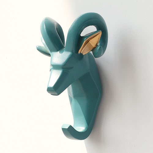 Animal Head Sticker Hook Statue