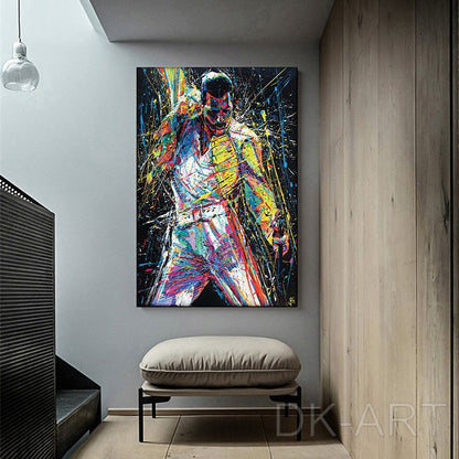 Freddie Mercury Graffiti Wall Art Canvas