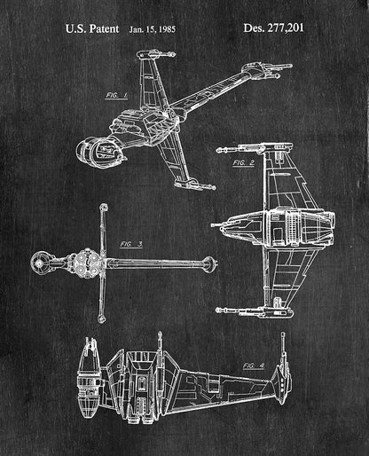 Star Wars Spaceship Blueprint Canvas Art