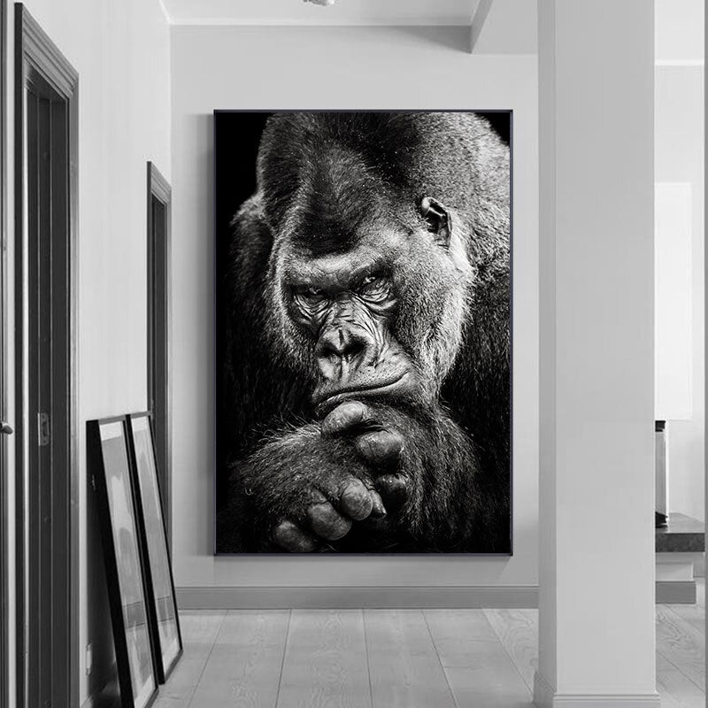 Fierce Black Gorilla Canvas Art