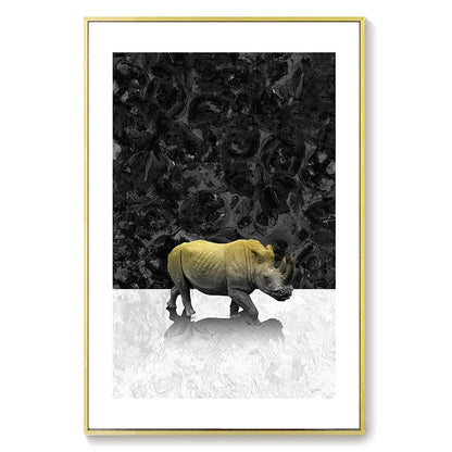 Animal Black and White Background Canvas Art