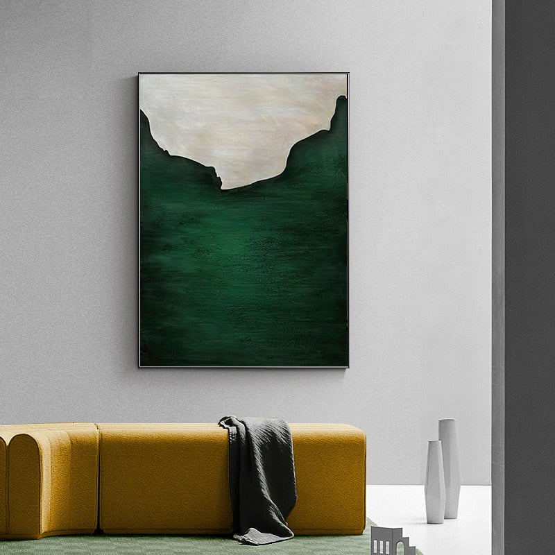 Abstract Green Erosion Canvas Art