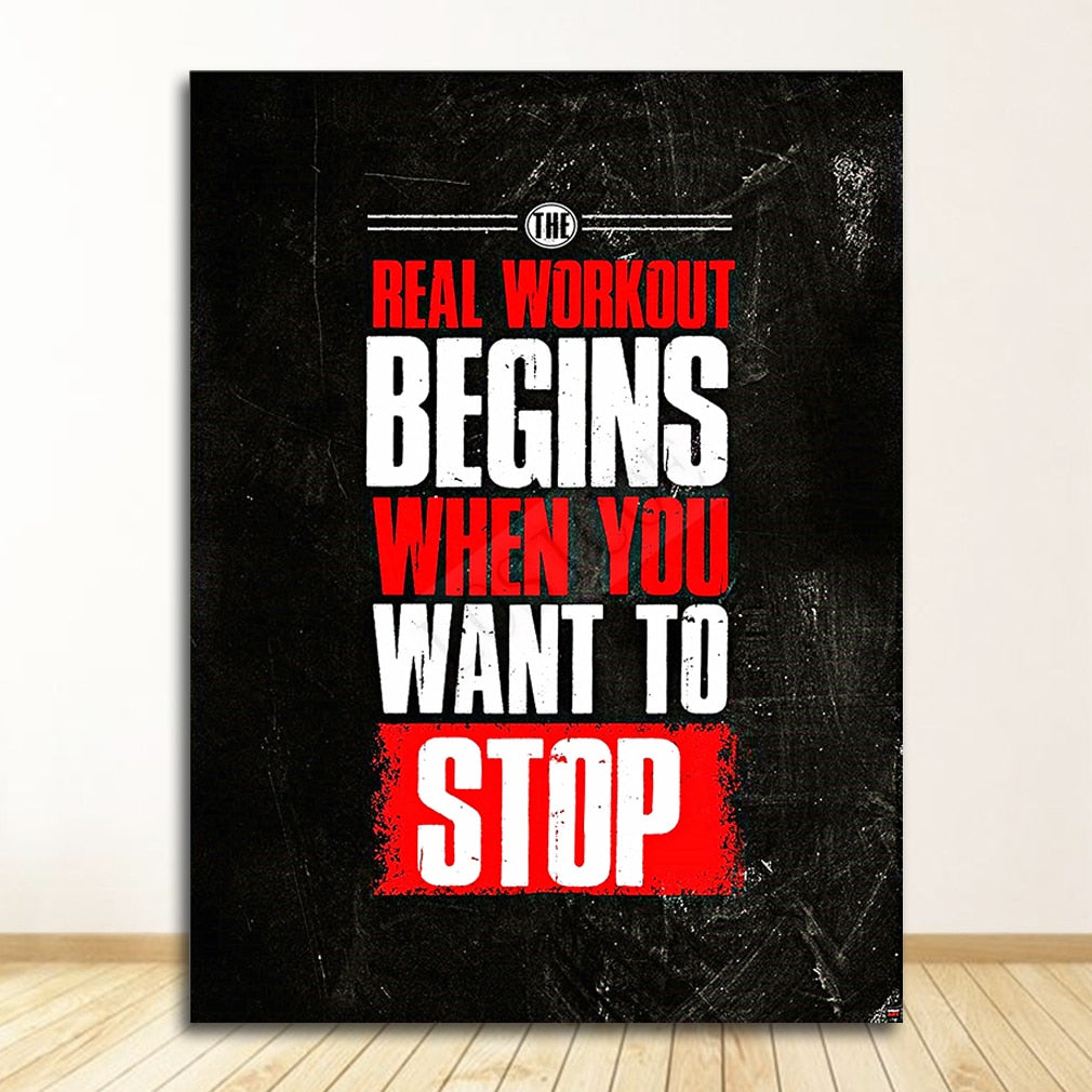 Muscle Bodybuilding Fitness Motivational Quotes Art Canvas