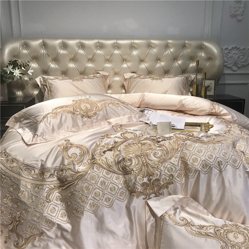 Raffia Damask Sateen Duvet Cover Bedding Set