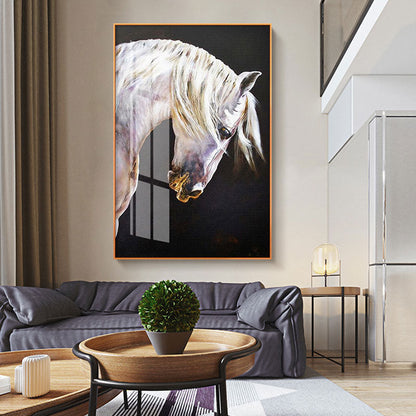 Artistic White Horse Canvas Art