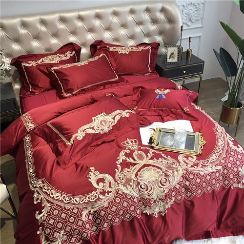 Azalea Damask Sateen Duvet Cover Bedding Set