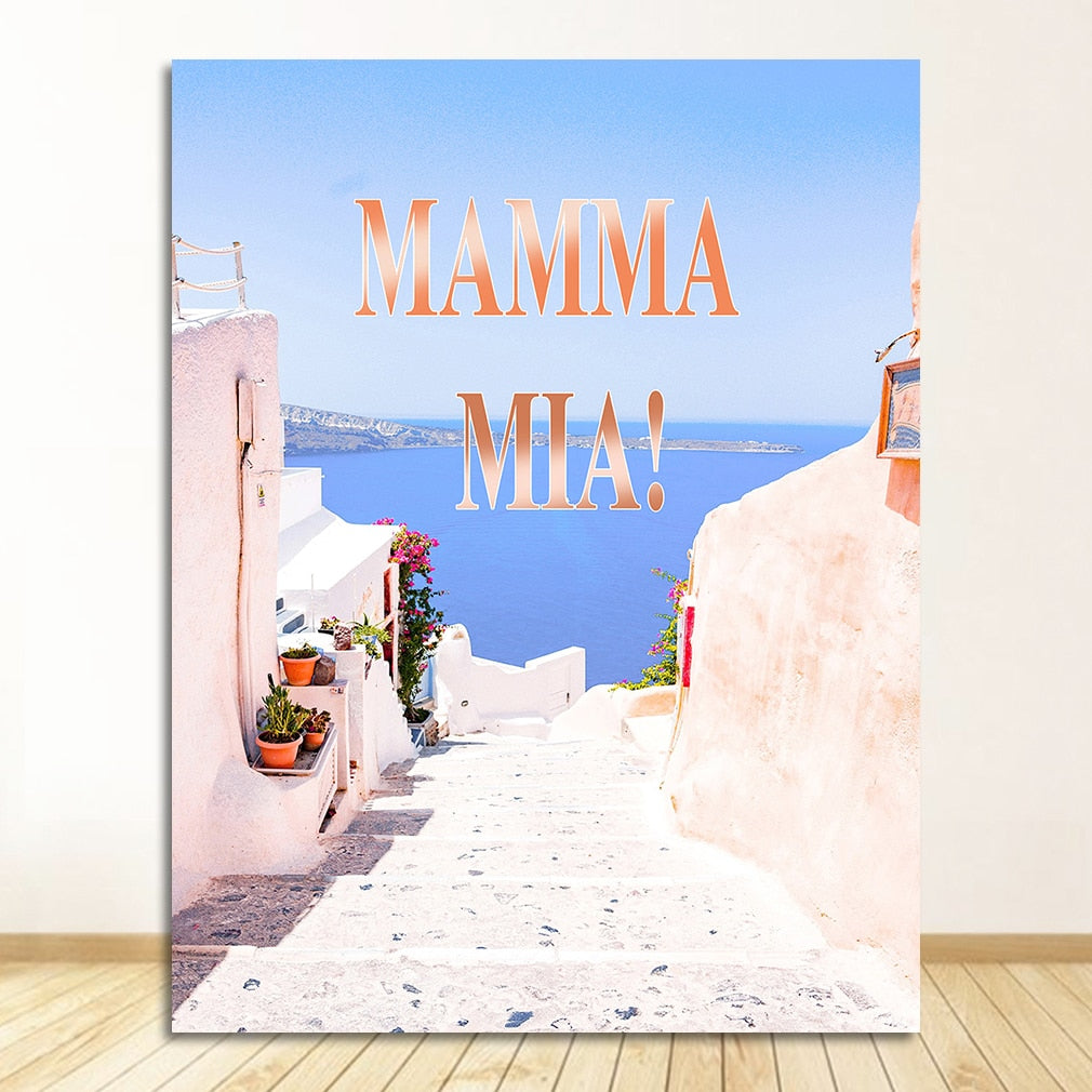 Santorini Wall Art Canvas