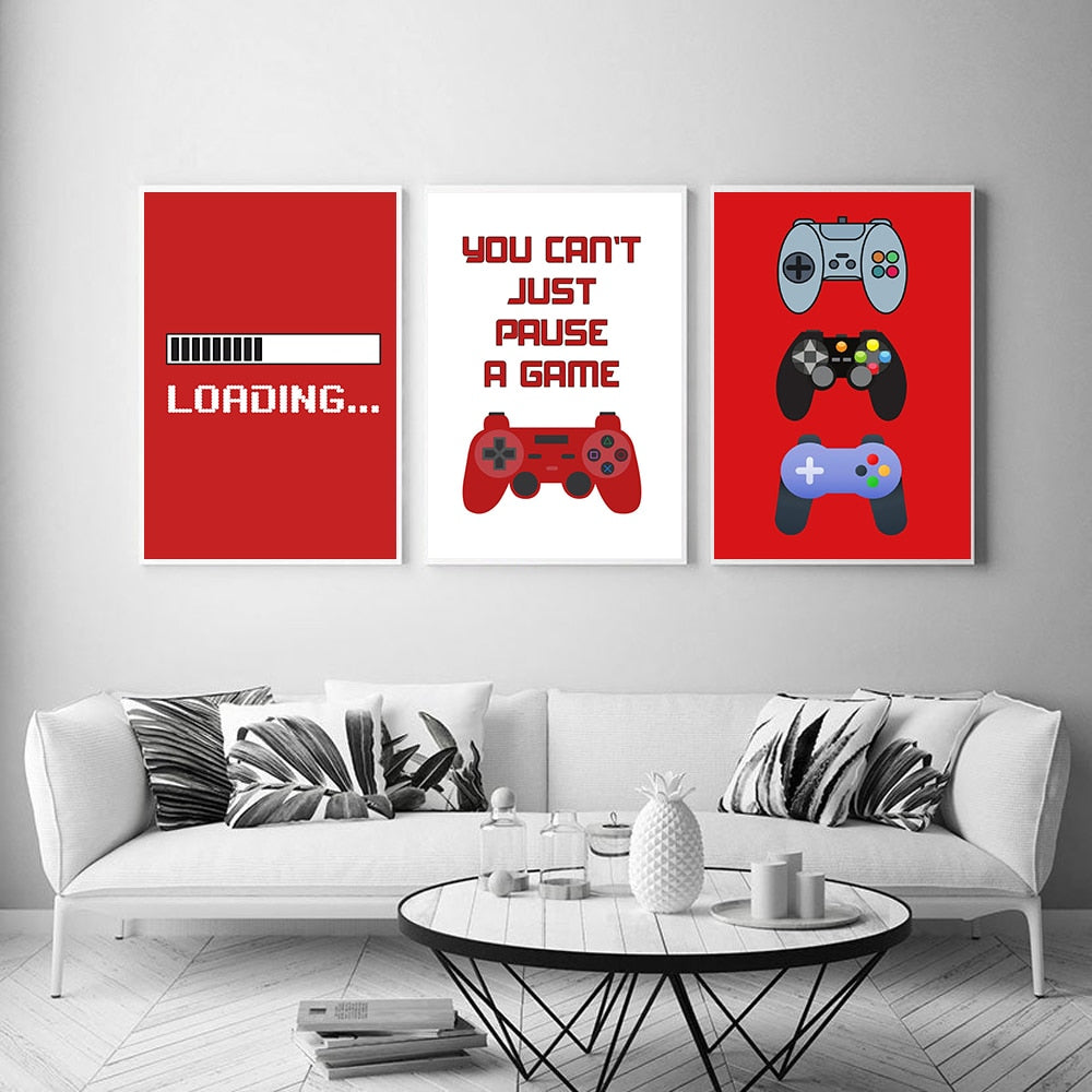 Gamer Playstation Gaming Geek Wall Art Canvas