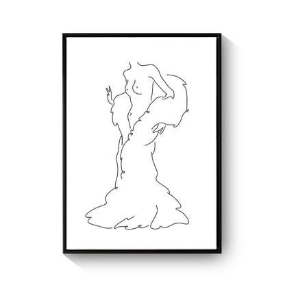 Minimalist Body Line Drawing Abstract Canvas Art