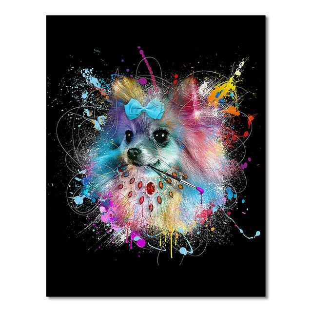 Graffiti Cute Dogs Canvas Art