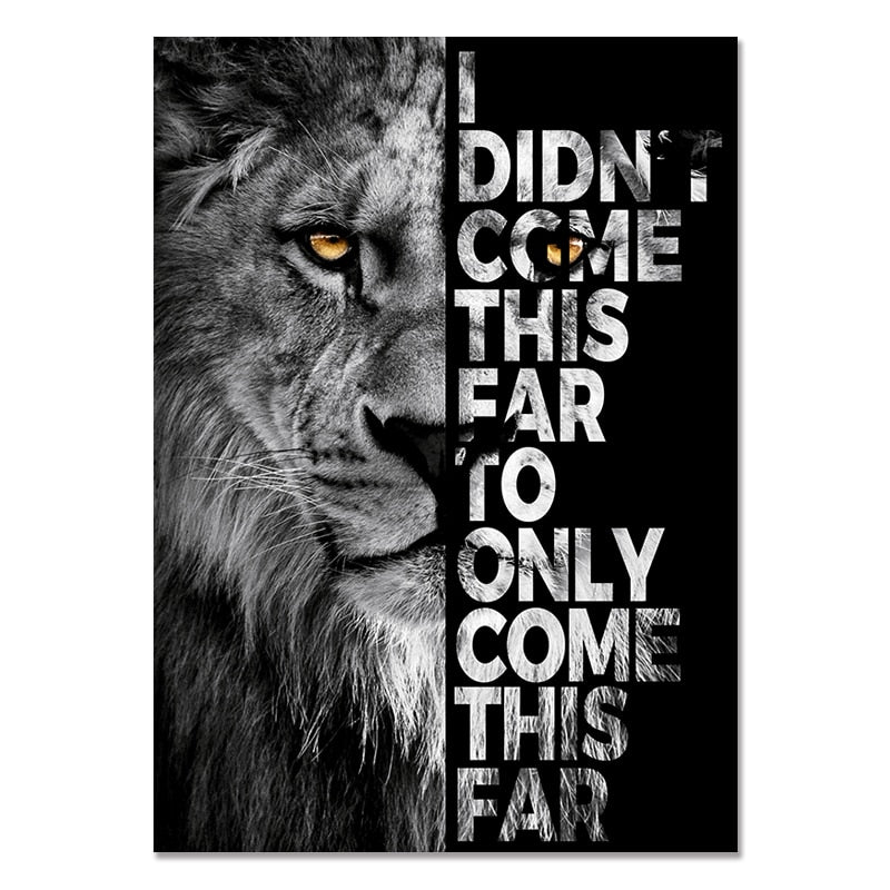 Lion Motivational Quotes Canvas Art