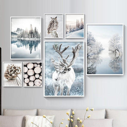 Mystical Siberia Winter Snow Forest Canvas Art