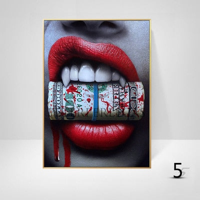 Sexy Red Lips Canvas Art