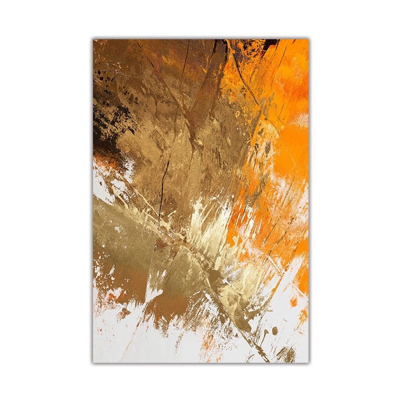 Orange Red Paint Abstract Canvas Art