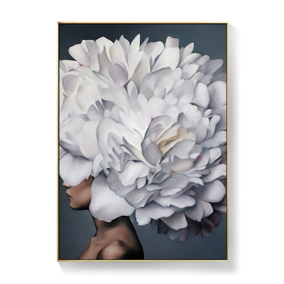 Lady Head Flower Canvas Art